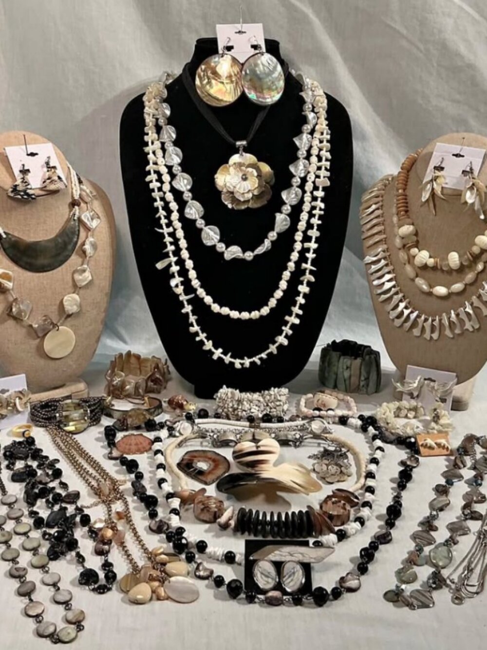Curated Artisan Shell & Beaded Jewelry Collection | Boho Tribal Statement Lot